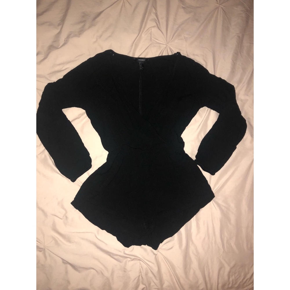 Black long sleeve romper